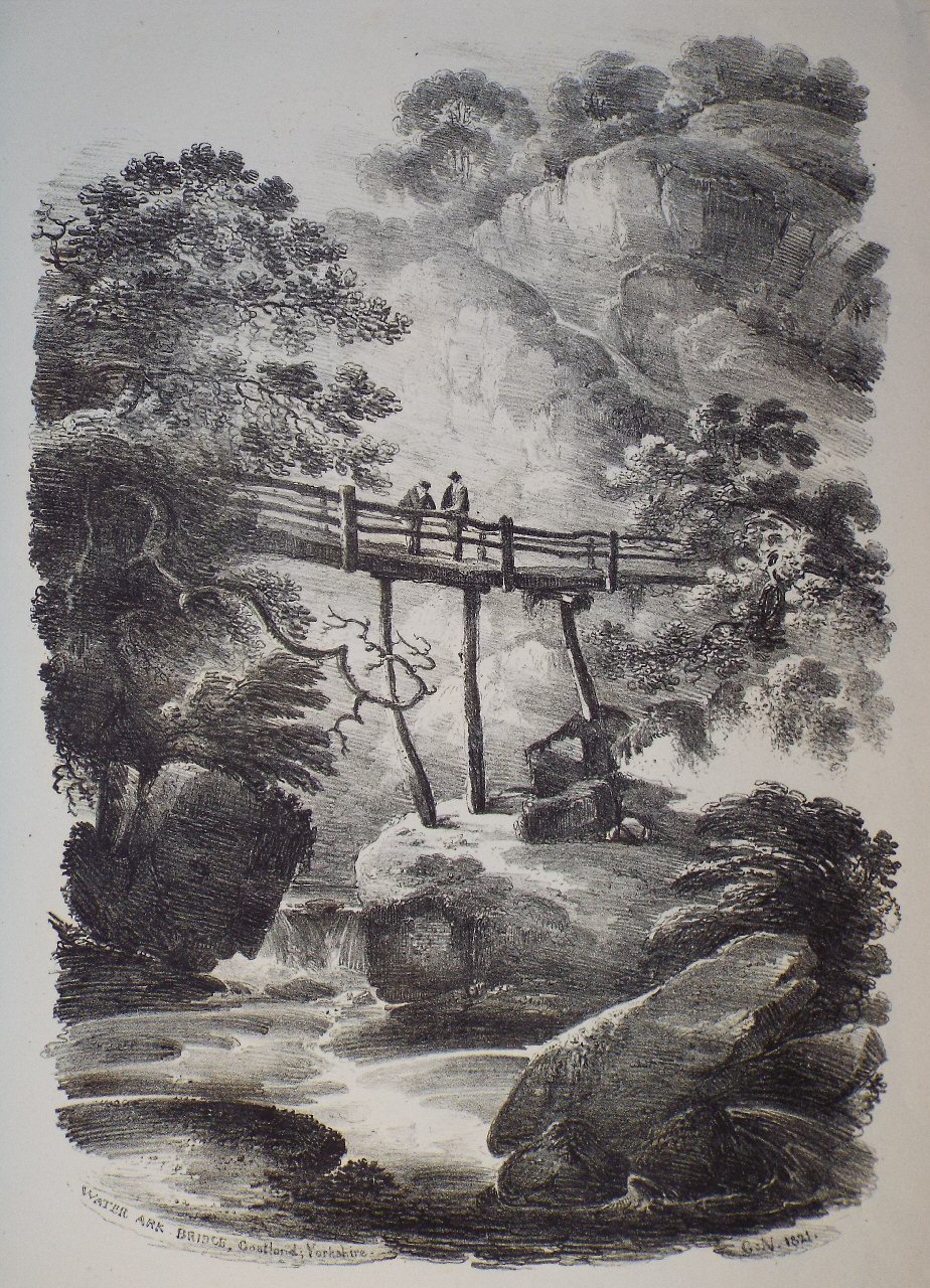 Lithograph - Water Ark Bridge, Yorkshire. - Nicholson